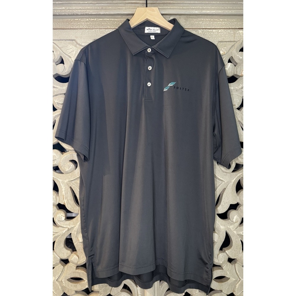 Peter Millar Summer Comfort Polo Shirt Men's XL Gray Soltex Golf Performance